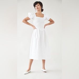 The Sleeper Belle Linen Dress in White size small